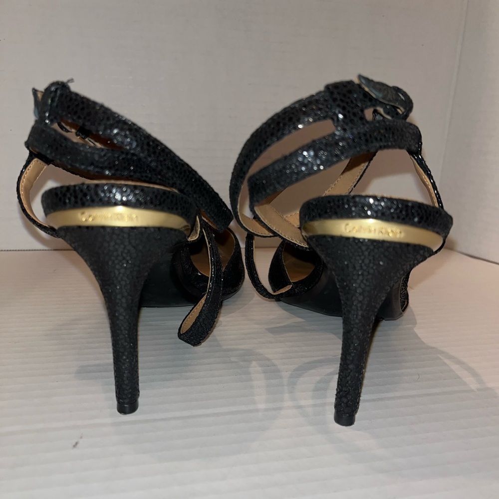 Calvin Klein Ganya Pearlized Viper Black Print Dress Pump - Picture 6 of 10